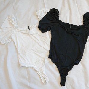 Puff Sleeves Bodysuit Set